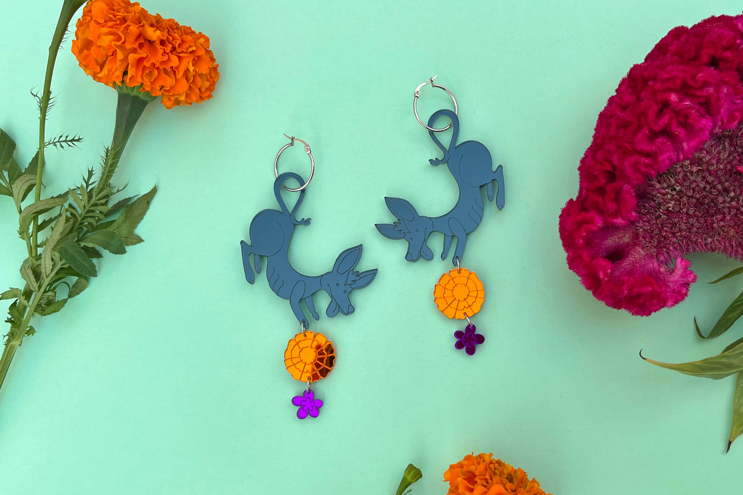 Xoloitzcuintles hoop earrings