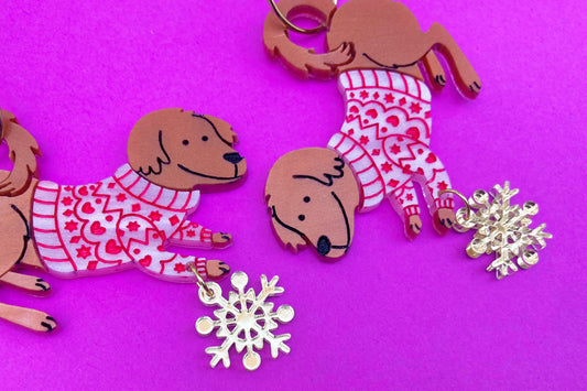 Aretes Perritos con Suéter