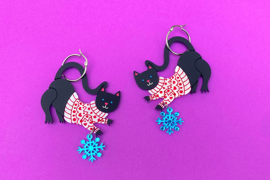Aretes Gatitos con Suéter