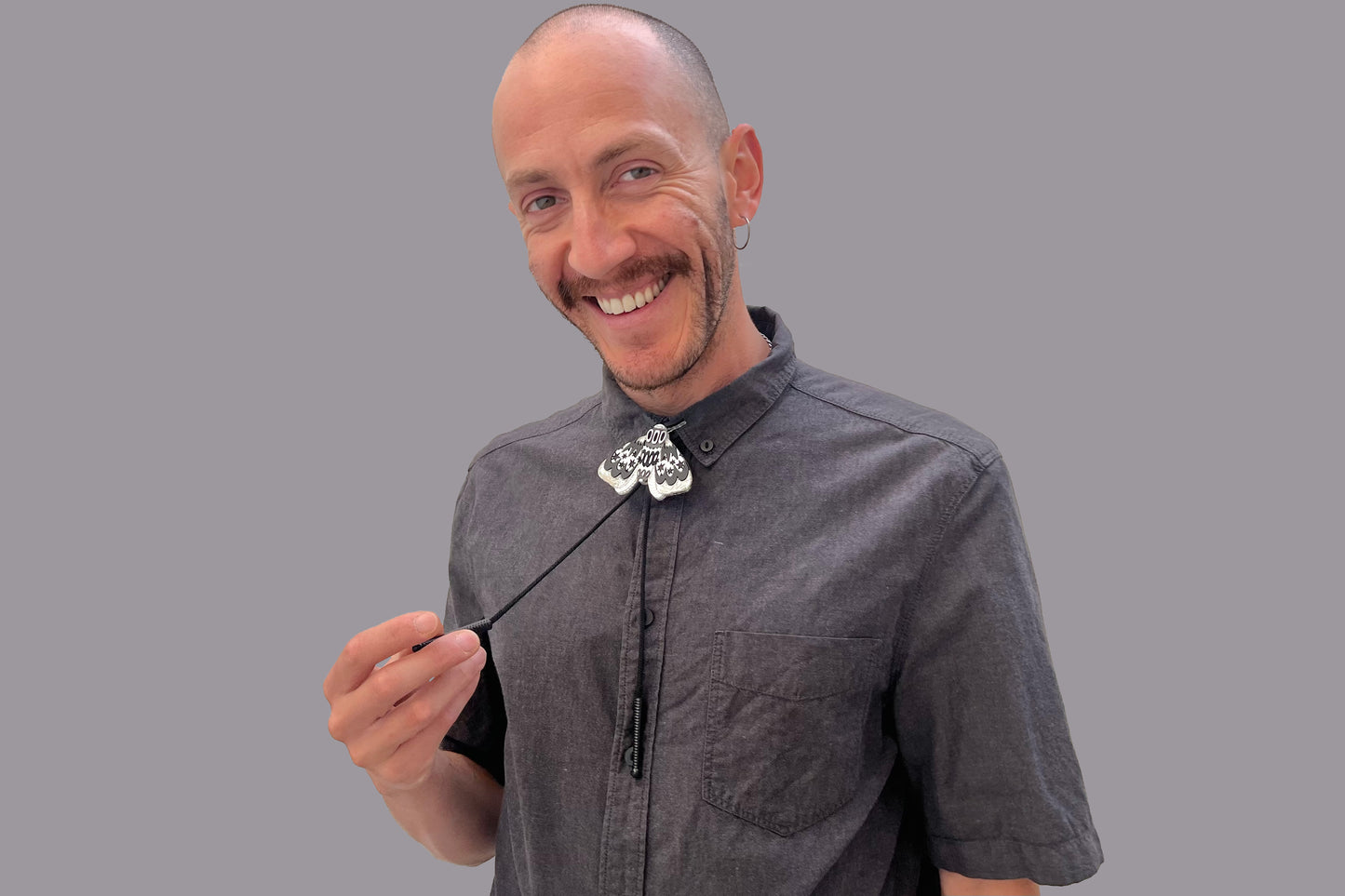 Bolo Tie Polilla Zebra