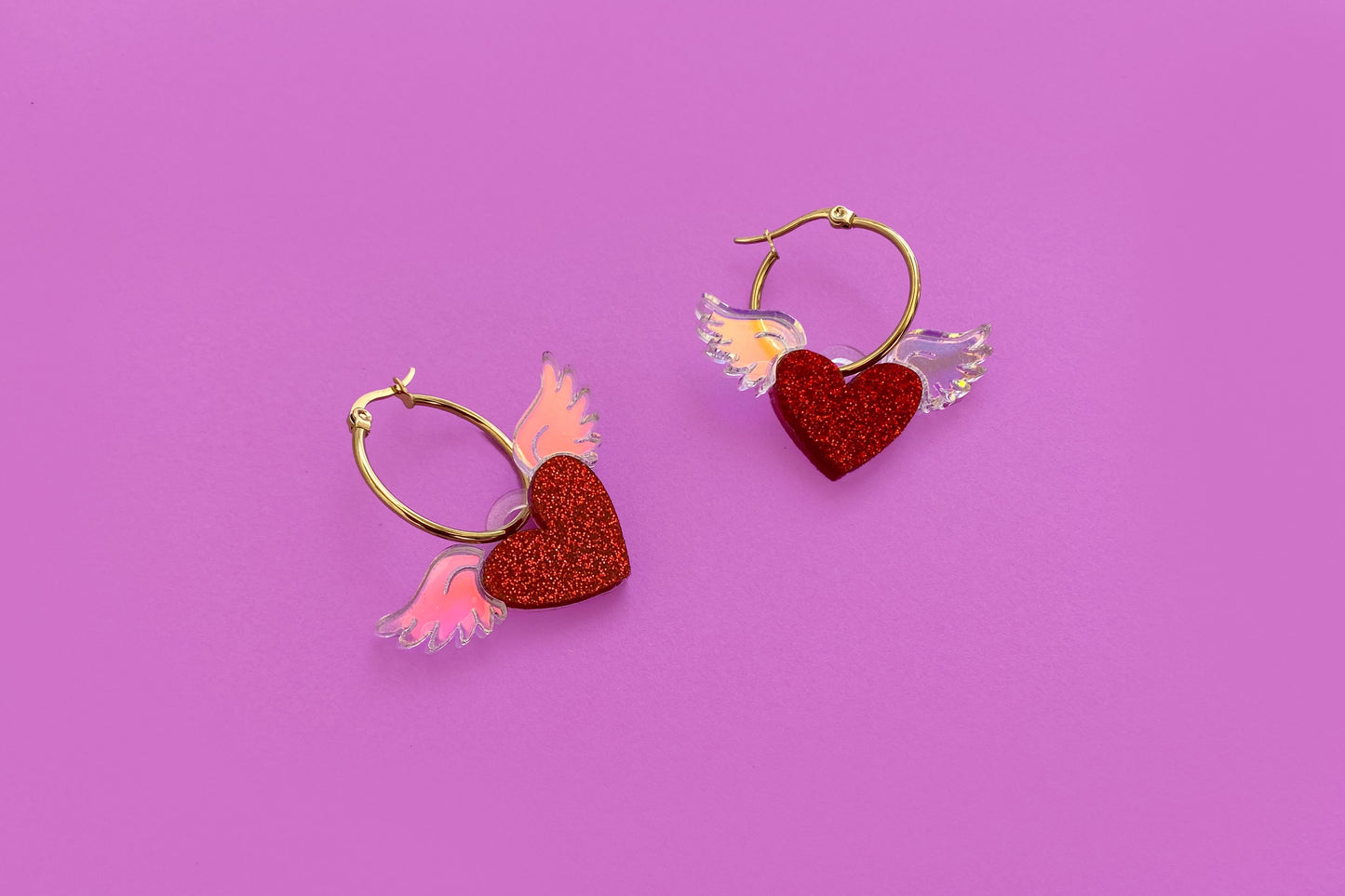 Arracadas Corazón con Alas