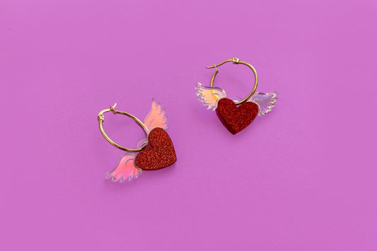 Arracadas Corazón con Alas