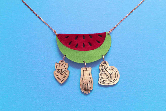 Watermelon and Charms Necklace