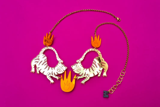 Acrylic Tigrillos Necklace