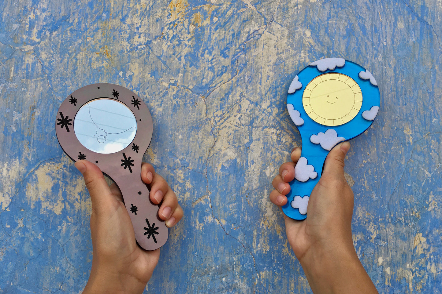 Sun and Moon Hand Mirror - Double Sided