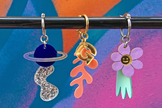 Hoop Earrings with Interchangeable Mini Charms