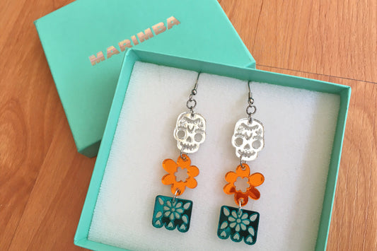 Aretes Día de Muertos