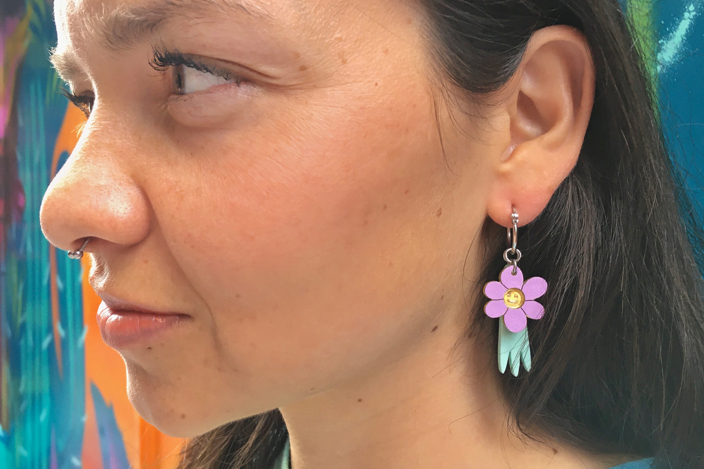 Hoop Earrings with Interchangeable Mini Charms