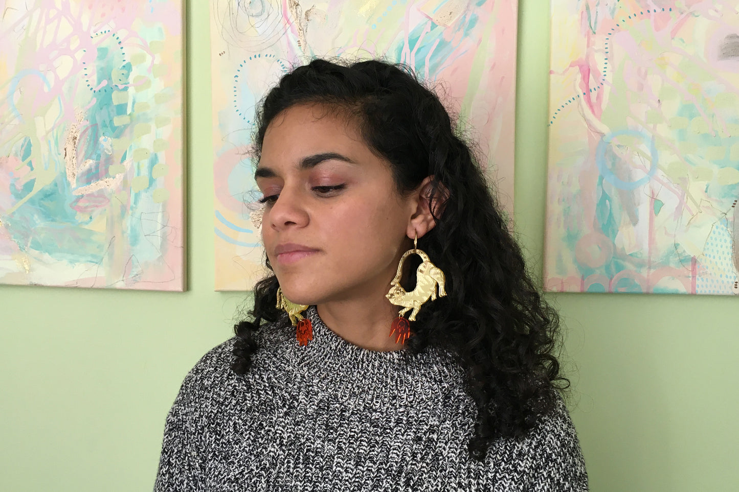 Tigrillo Acrylic Hoop Earrings