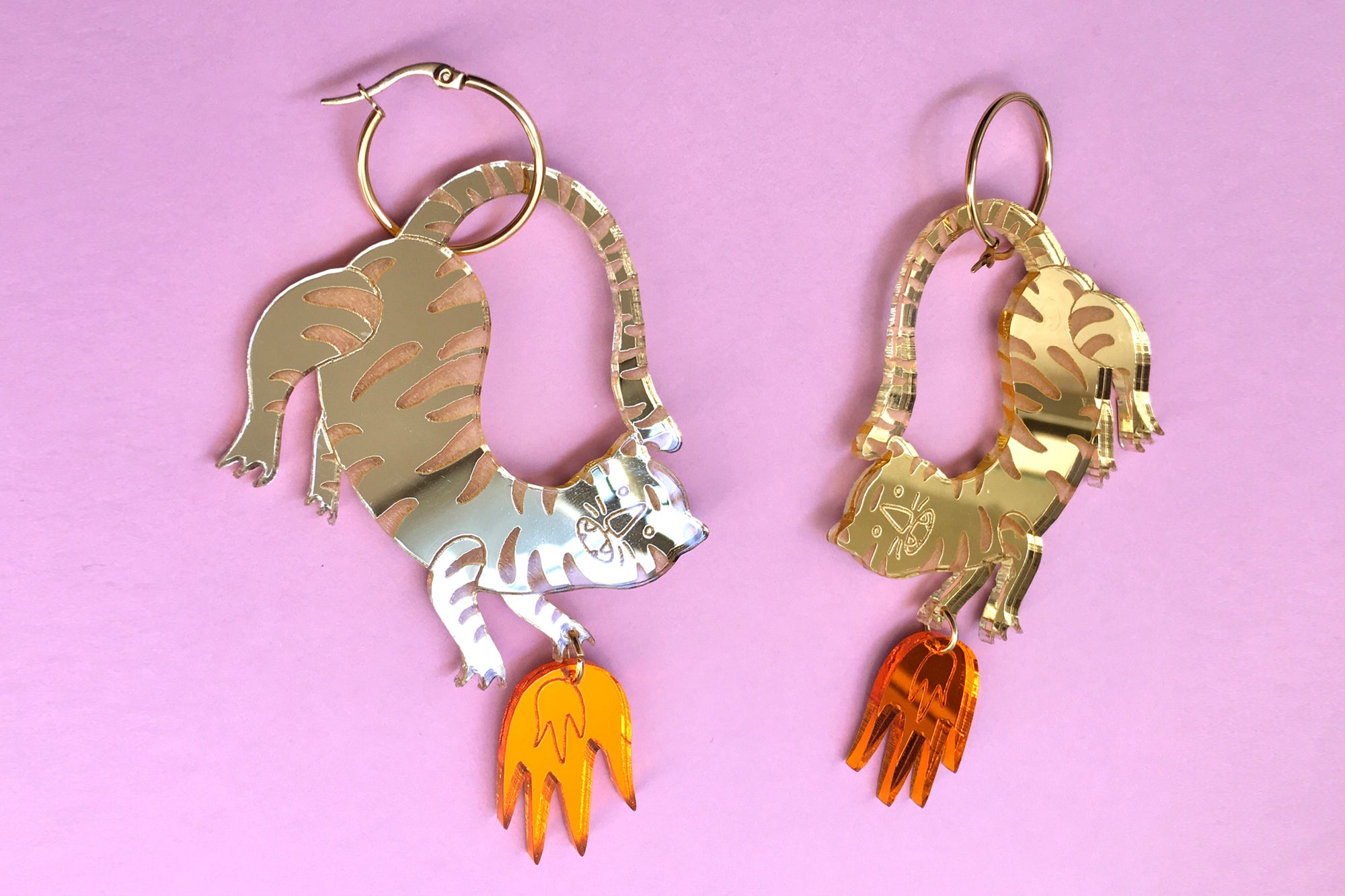 Arracadas Tigrillo Acrílico